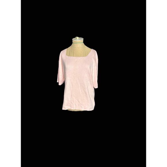 Dress Barn Vintage Pink Cotton Blend Short Sleeve Sweater NWT Size 14/16 1X - Picture 1 of 5